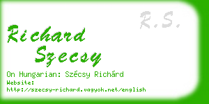 richard szecsy business card
