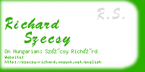 richard szecsy business card